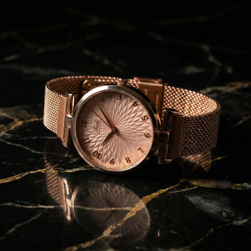 Elegant Rose Gold Finish Analog Wrist Watch (1 Pc) by Your Brand