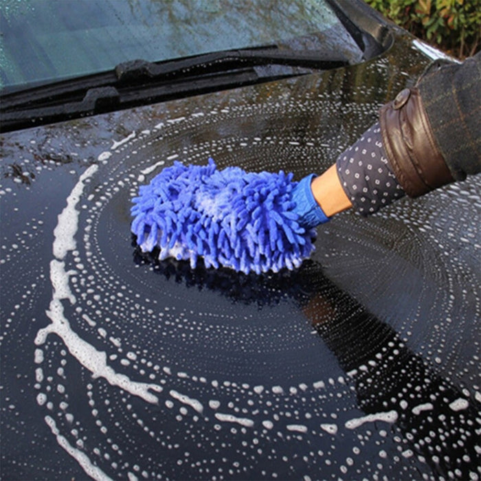 Microfiber Wash and Dust Chenille Mitt Cleaning Gloves by Your Brand