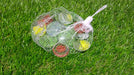 Flat round glass stones for vases