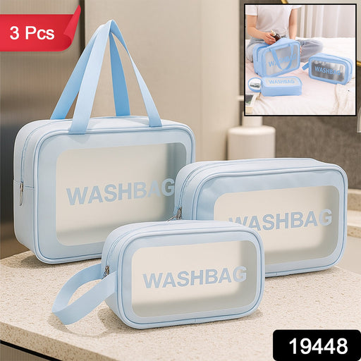 3-IN-1 Waterproof Transparent Travel Toiletry Bag Set by Your Brand