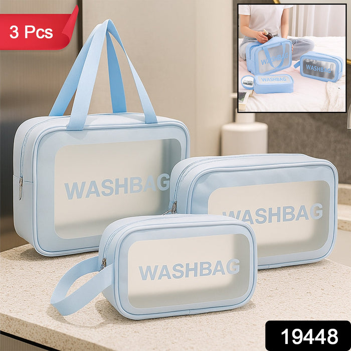 3-IN-1 Waterproof Transparent Travel Toiletry Bag Set by Your Brand