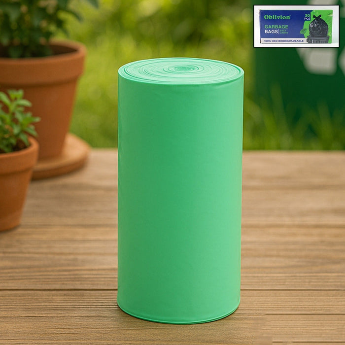 Green Compostable Corn Starch Garbage Bags (17" x 19") by Your Brand