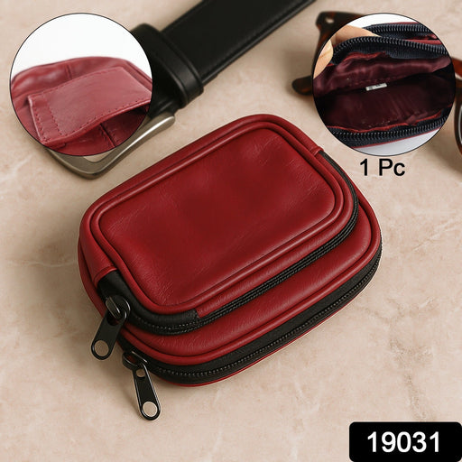 Premium Leather Zippered Card Holder & Accessories Case by Your Brand