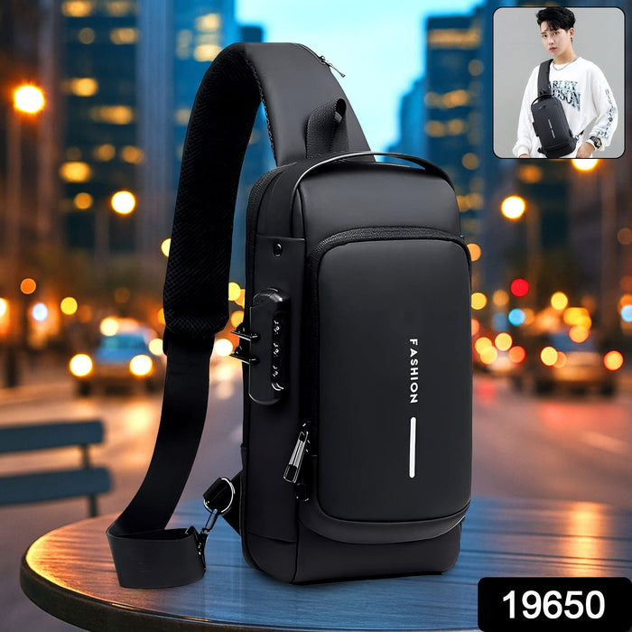 TrendGuard Anti-Theft Crossbody Sling Bag - USB Charging Port by Your Brand
