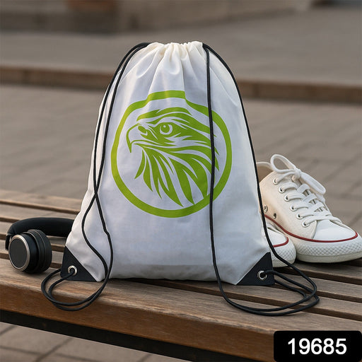 Multipurpose Drawstring Backpack with Printed Eagle Design (1 Pc) by Your Brand