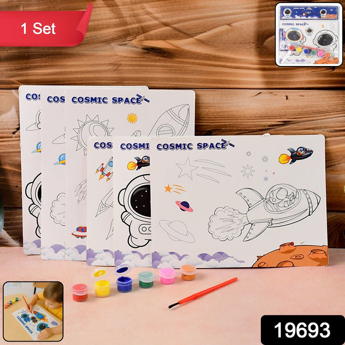 Cosmic Space Theme Kids Painting and Coloring Kit by Your Brand