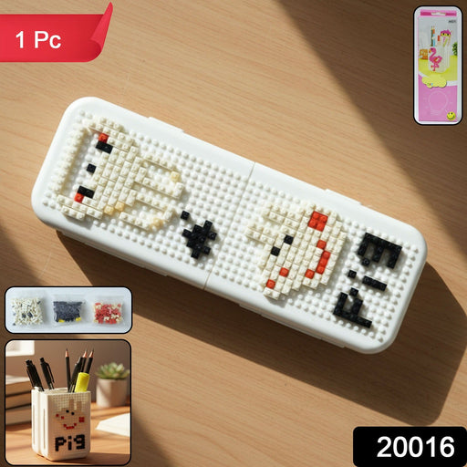 Decorative Pixel Art Style Desk Pen Holder (1 Pc) by Your Brand