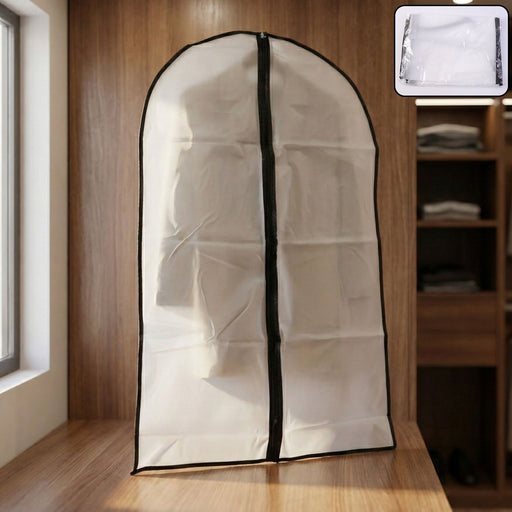 Transparent Garment Cover with Front Zipper (100 × 60 cm, 1 Pc) by Your Brand