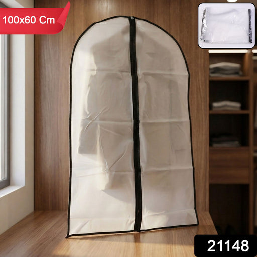 Transparent Garment Cover with Front Zipper (100 × 60 cm, 1 Pc) by Your Brand