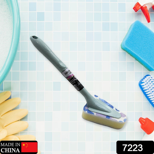 Triangular Sponge Brush – Long Handle Multipurpose Kitchen & Bathroom Cleaning Tool by Your Brand