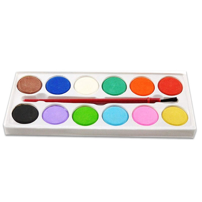 Painting Water Color Kit - 12 Shades and Paint Brush (13 Pcs) by Your Brand