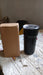 Stainless steel travel mug with lid, ideal for coffee and tea.