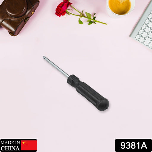 Small Pocket Size Slotted Cross Head Flat Magnetic Screwdriver (1 Pc) by Your Brand