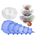 Silicone lid set for containers with stretchable features