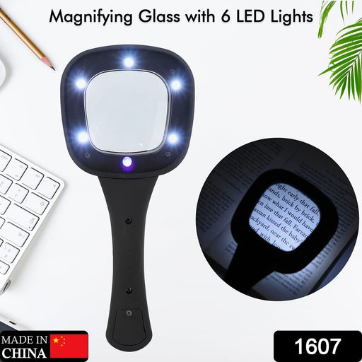 Handheld LED Magnifying Glass – 6 Lighted Magnifier for Reading & Inspection by Your Brand