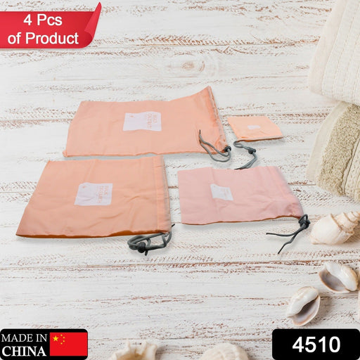Travel Storage Bag Set – Waterproof Nylon Drawstring Organizers Clothes & (4 Pc) by Your Brand
