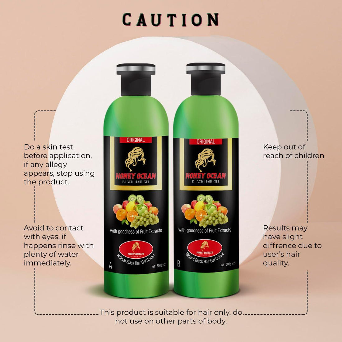 Honey Ocean Black Hair Gel – Natural Fruit Vinegar Hair Color