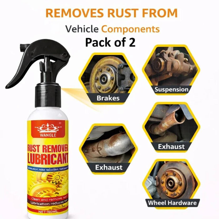 18058 Rust Remover Spray for Car & Bike (Pack of 2)| Multi-Purpose Rust Cleaner Spray for Metal Surfaces | Instant Rust-Off & Protect Formula - Protectants Motorcycle Spray Cans
