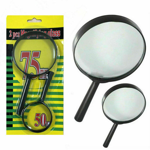 Magnifying Glass Lens – Dual-Sided Glass Magnifier (75mm & 50mm, 2 Pc Set) by Your Brand