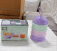 Purple baby food container with 3 layers