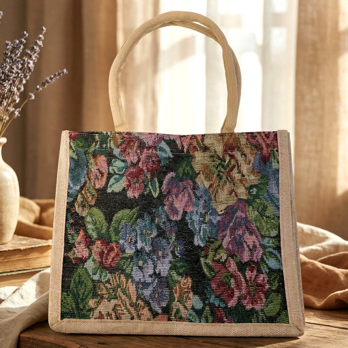 Multipurpose Floral Print Carry Hand Bag 1 Pc 29x33 Cm by Your Brand