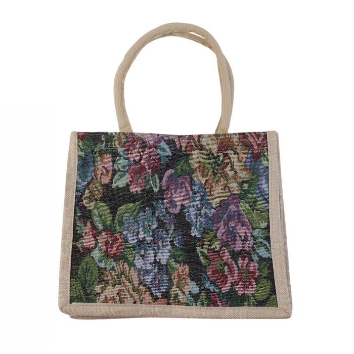 Multipurpose Floral Print Carry Hand Bag 1 Pc 29x33 Cm by Your Brand