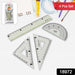 4-Piece Geometry Set, Triangle Ruler Protractor Straight Ruler by Your Brand