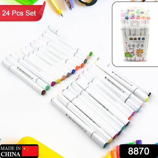 24-Color Double-Ended Art Markers Set for Kids & Adults (24 Pc) by Your Brand