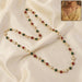 Traditional Multicolor Beaded Pearl Necklace with Red & Green Stone (1 Pc) by Your Brand