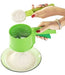 Efficient flour strainer with plastic build, perfect for sifting and mixing dry ingredients.