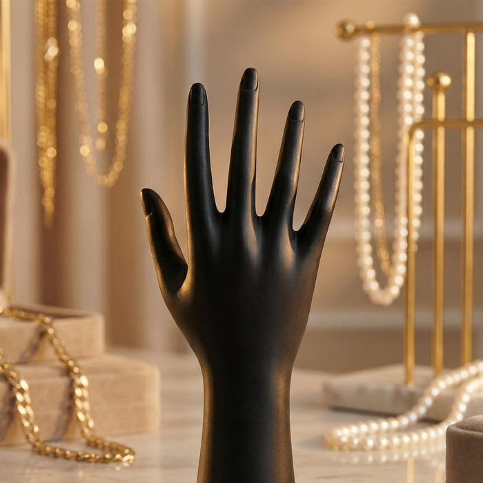 Elegant Black Hand-Shaped Jewelry Display Stand (1 Pc) by Your Brand