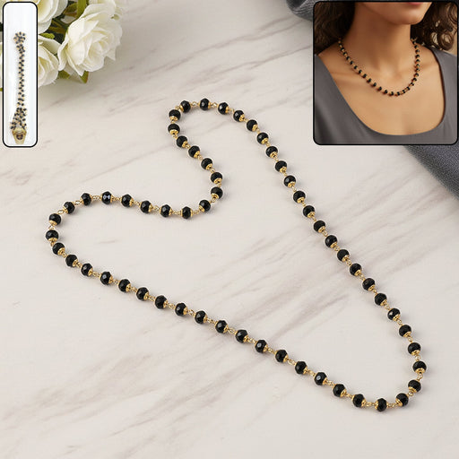 Traditional Black Beads Mangalsutra Style Necklace for Women (1 pc) by Your Brand
