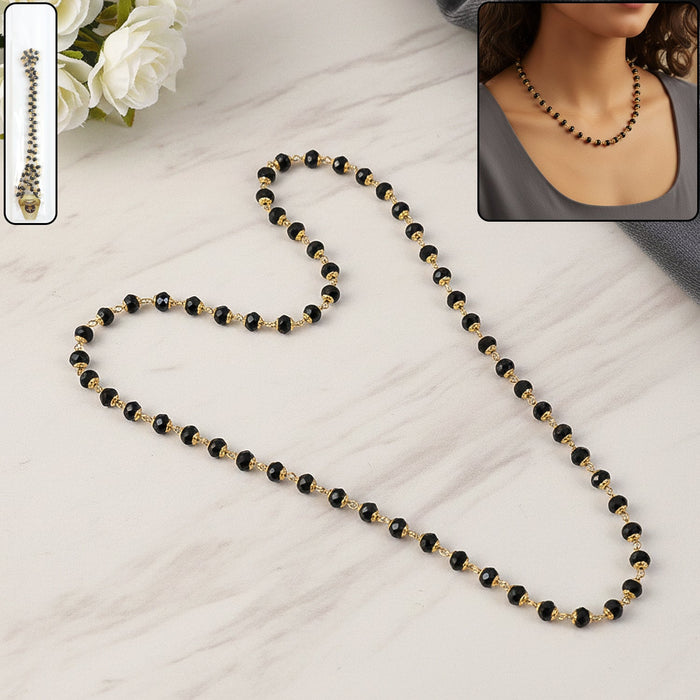 Traditional Black Beads Mangalsutra Style Necklace for Women (1 pc) by Your Brand