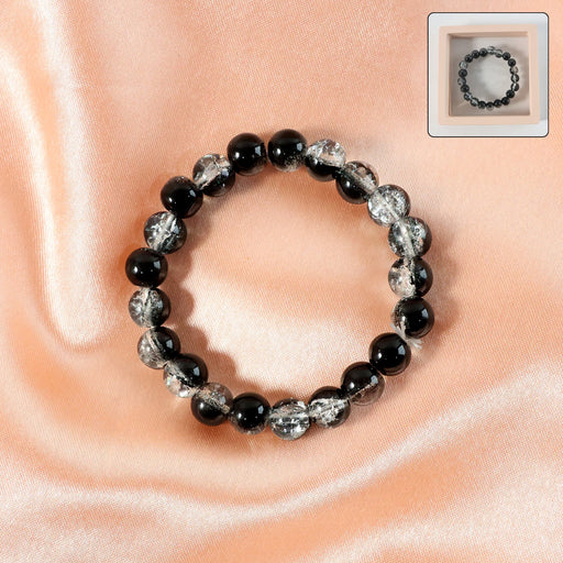 Elegant Dual-Tone Crystal Beaded Stretch Bracelet (1 Pc) by Your Brand