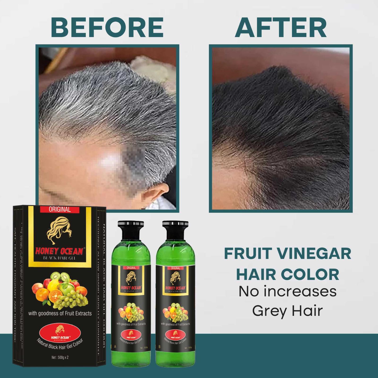 Honey Ocean Black Hair Gel – Natural Fruit Vinegar Hair Color
