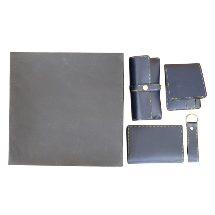 4 In 1 Premium PU Leather Wallet Gift Set for Men (4 Pc Set) by Your Brand