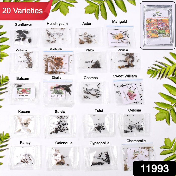 Seeds 20 Varieties of Flower Seeds Combo (1 Pkt / 20 Varieties) by Your Brand