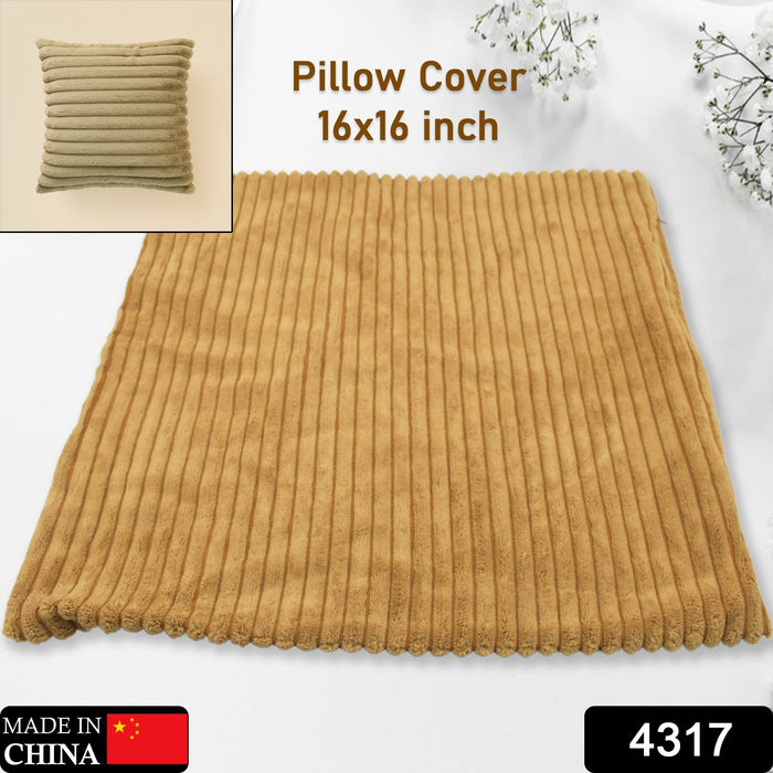 Soft Corduroy 16x16 Throw Pillow Cover Square Decorative Cushion Case (1 Pc) by Your Brand