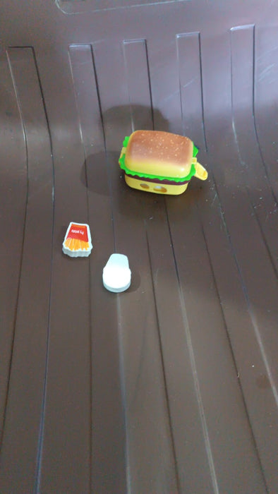 Plastic Burger Shape Small Size Double Hole Sharpener With Eraser (1 Set) by Your Brand