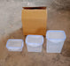 Plastic storage jars with secure locking lids, set of 3.