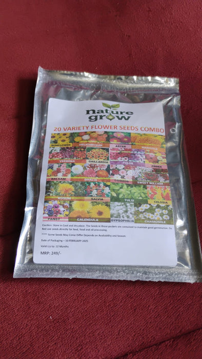 Seeds 20 Varieties of Flower Seeds Combo (1 Pkt / 20 Varieties) by Your Brand