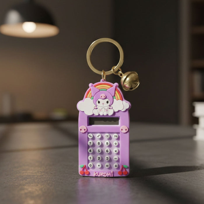 Cute Cartoon Kuromi Calculator Keychain with Mini Digital Display (1 Pc) by Your Brand