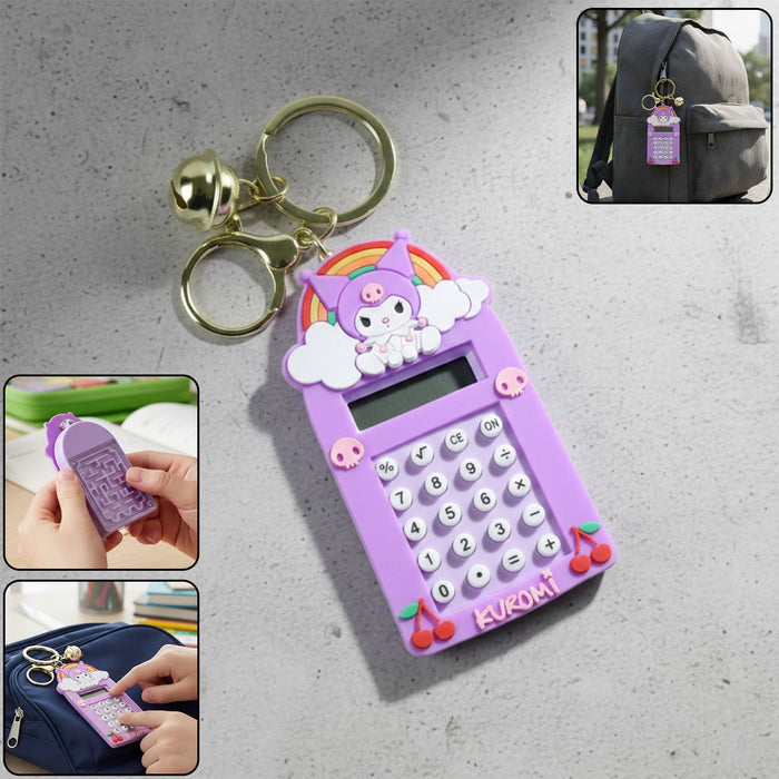 Cute Cartoon Kuromi Calculator Keychain with Mini Digital Display (1 Pc) by Your Brand
