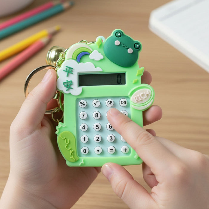 Cute Frog Cartoon Calculator Keychain with Mini Digital Display (1 Pc) by Your Brand
