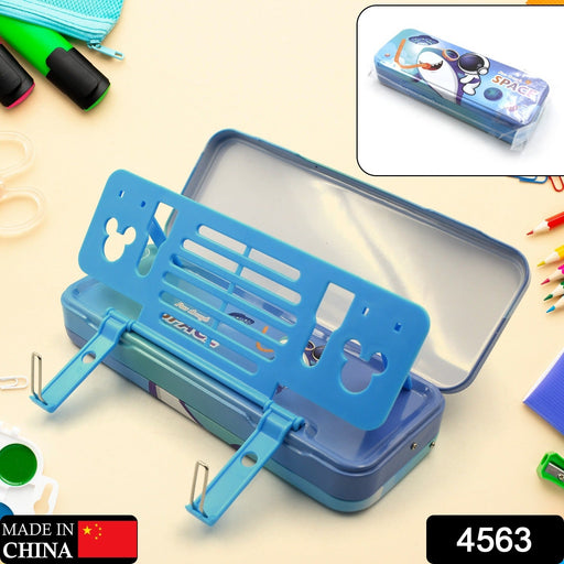 Metal Pencil Box, Pencil Case Double Compartment Compass Box by Your Brand
