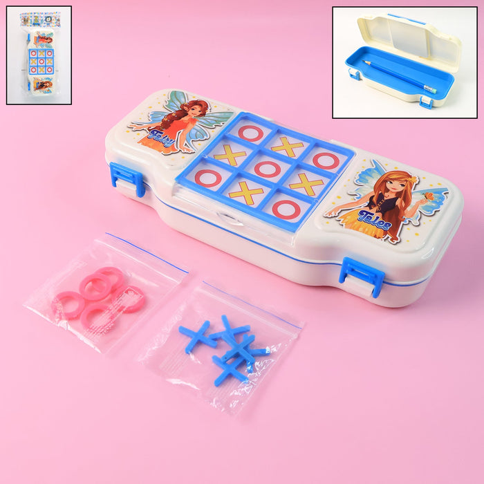 Kids Pencil Box with Built-in Tic Tac Toe Game by Your Brand