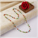 Multicolour Crystal Beaded Necklace with Gold-Tone Links (1Pc) by Your Brand