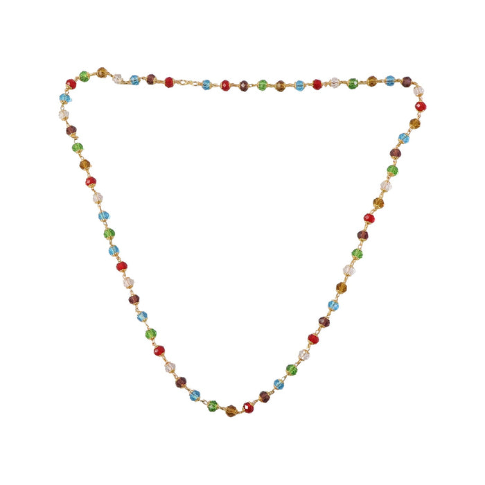 Multicolour Crystal Beaded Necklace with Gold-Tone Links (1Pc) by Your Brand