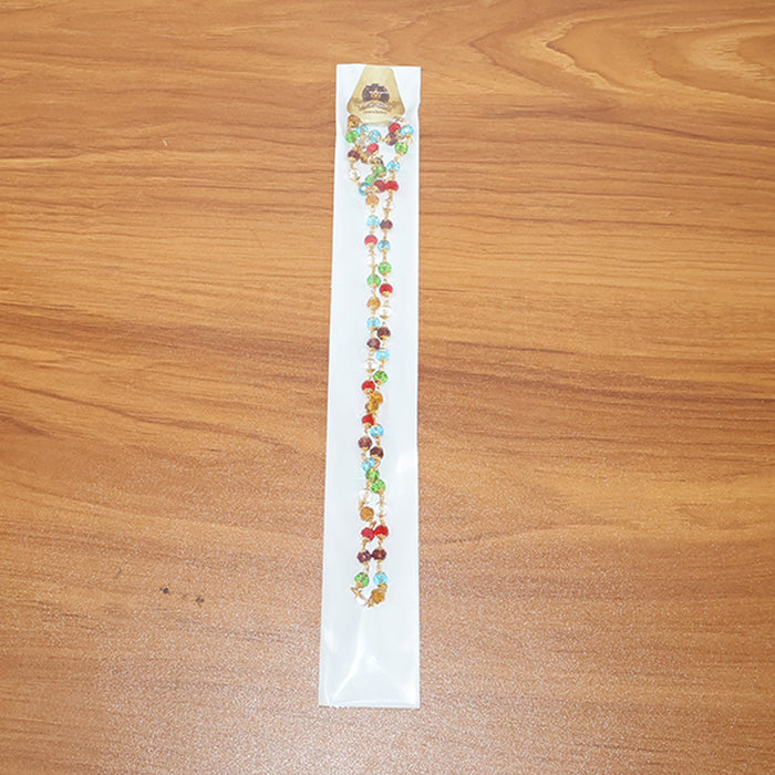 Multicolour Crystal Beaded Necklace with Gold-Tone Links (1Pc) by Your Brand