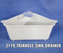 Sink drainer shelf with triangular shape and storage options